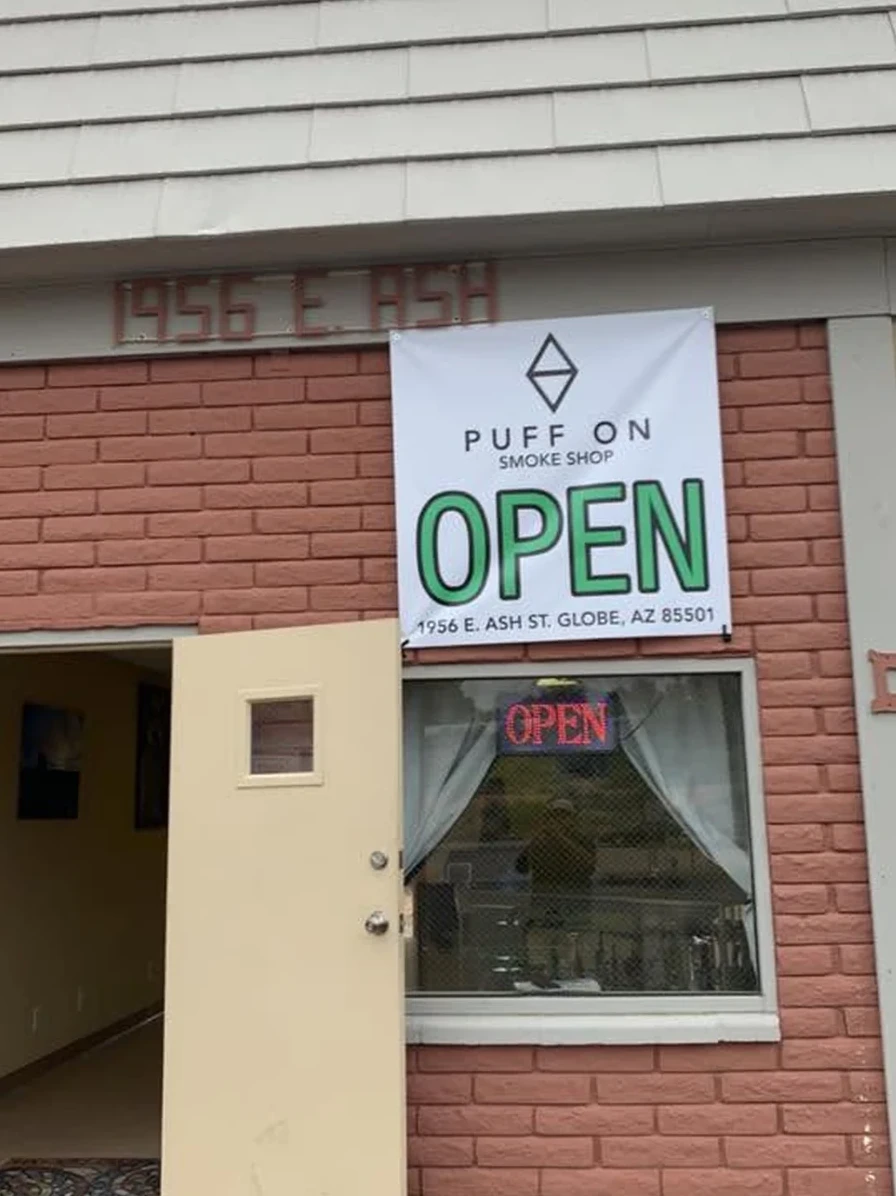 Puff On Smoke Shop storefront on East Ash Street